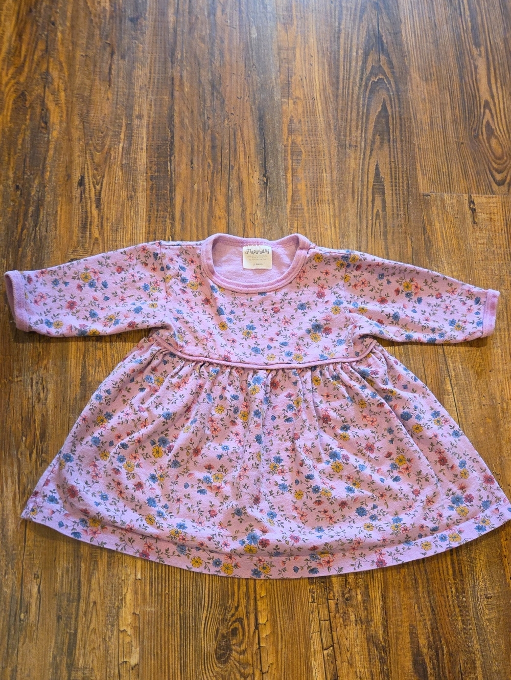 Vintage Flapdoodles Pink Floral Knit Long-Sleeve Dress